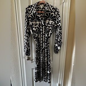 House of Harlow 1960 Monochrome Floral Pattern Dress